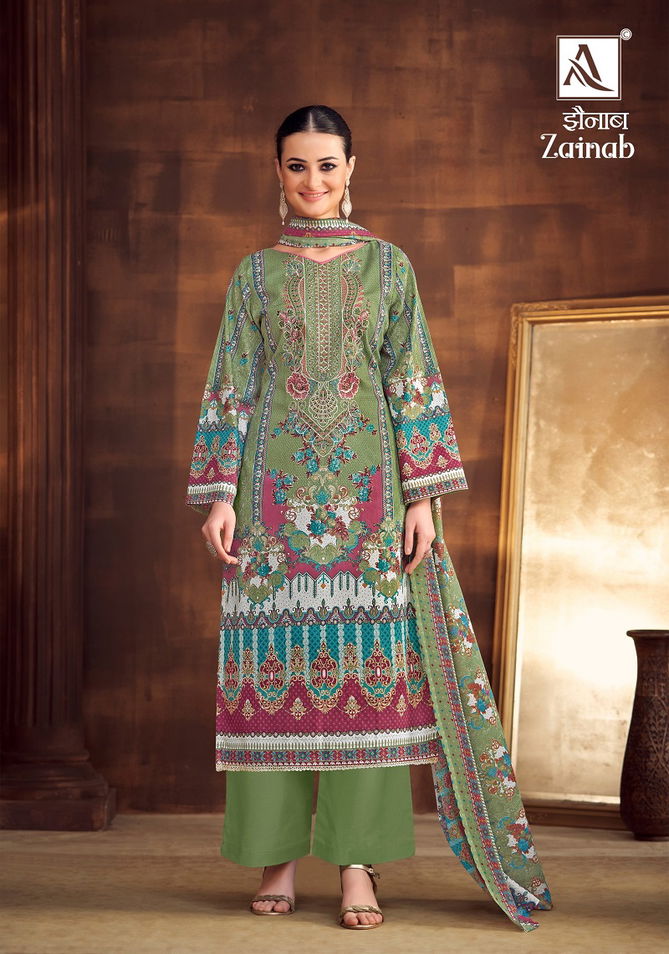 Zainab By Alok Cambric Cotton Pakistani Dress Material Wholesale Shop In Surat
